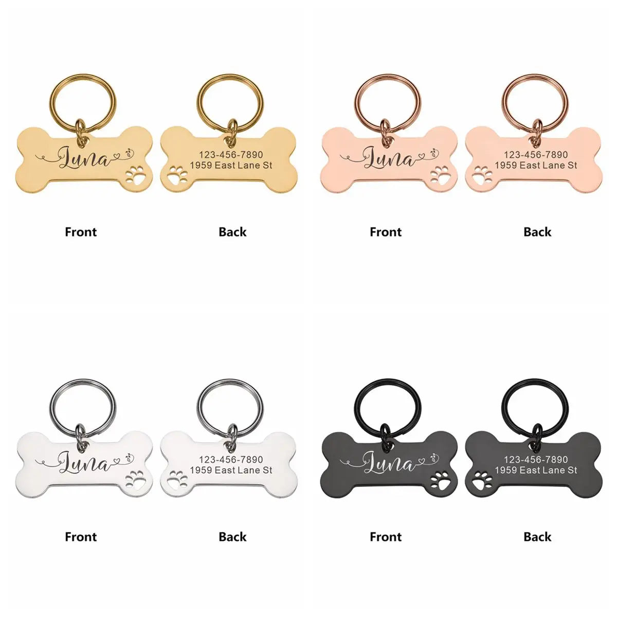 Premium Personalized Dog Bone ID Tag