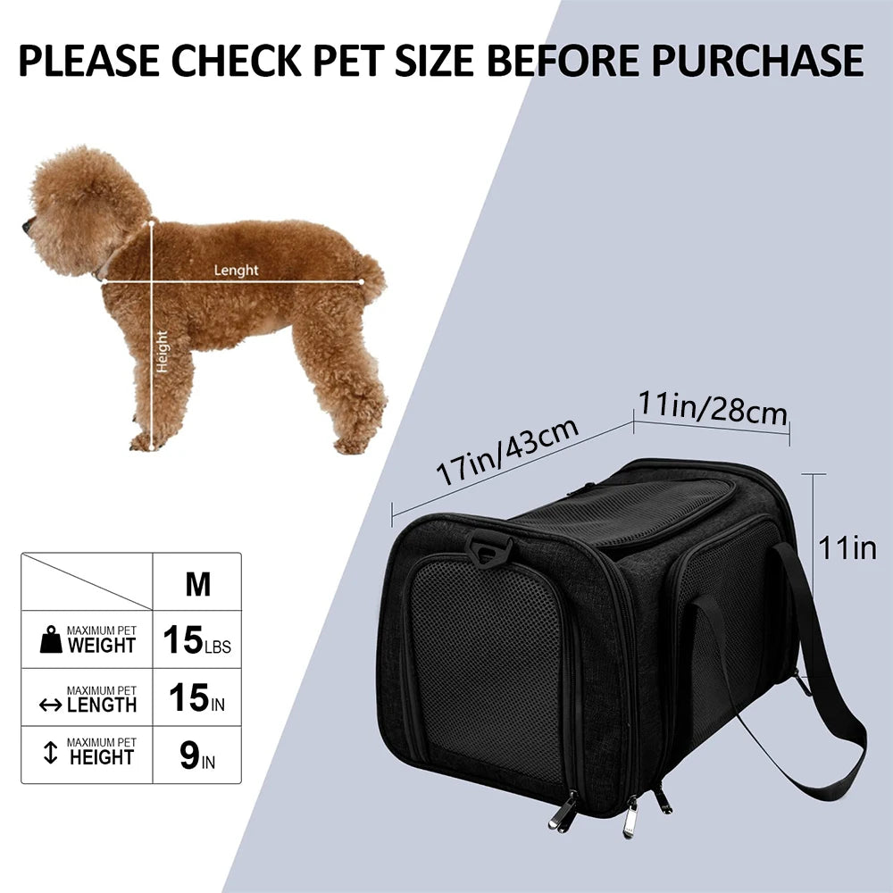 Premium Soft-Sided Pet Travel Carrier Bag