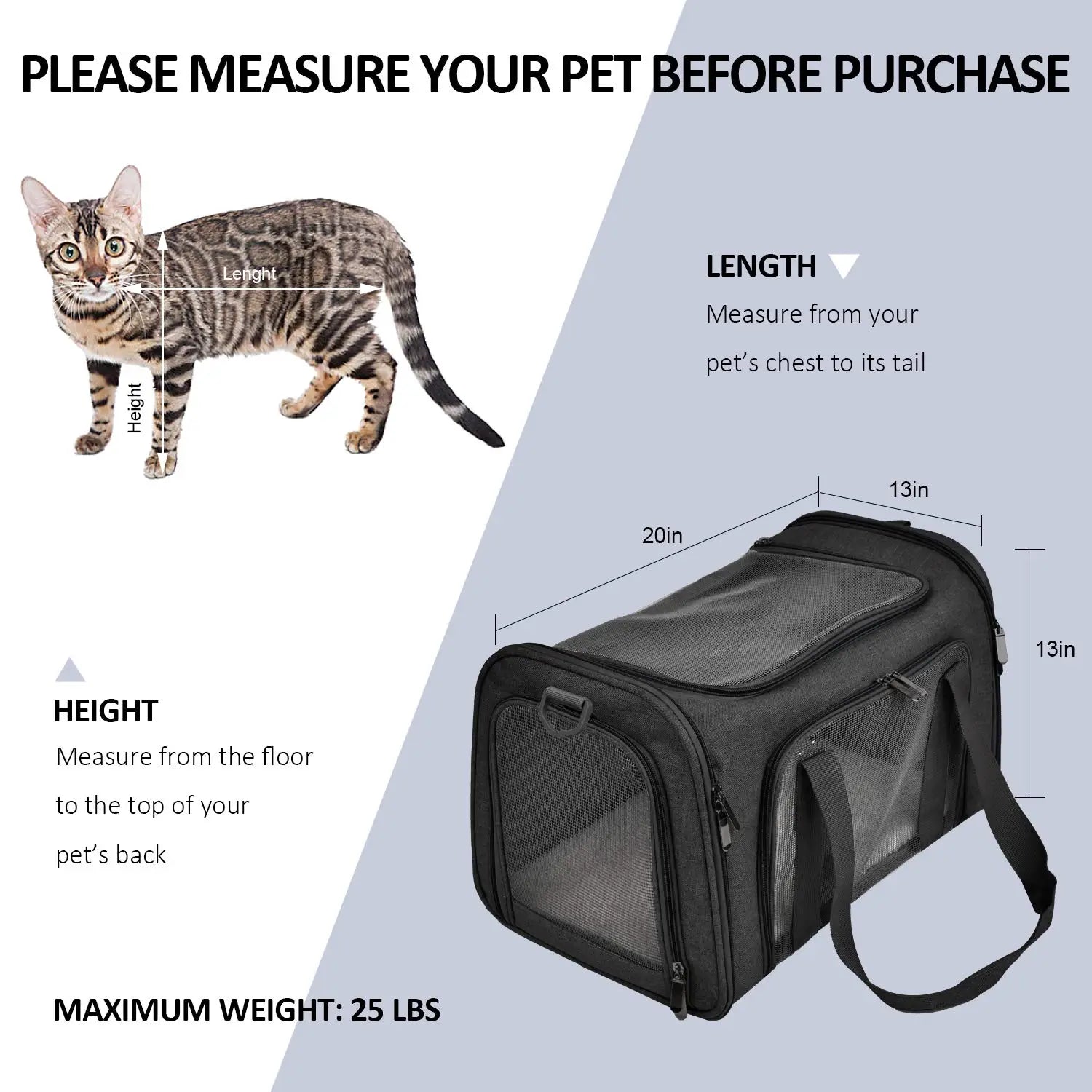 Premium Soft-Sided Pet Travel Carrier Bag