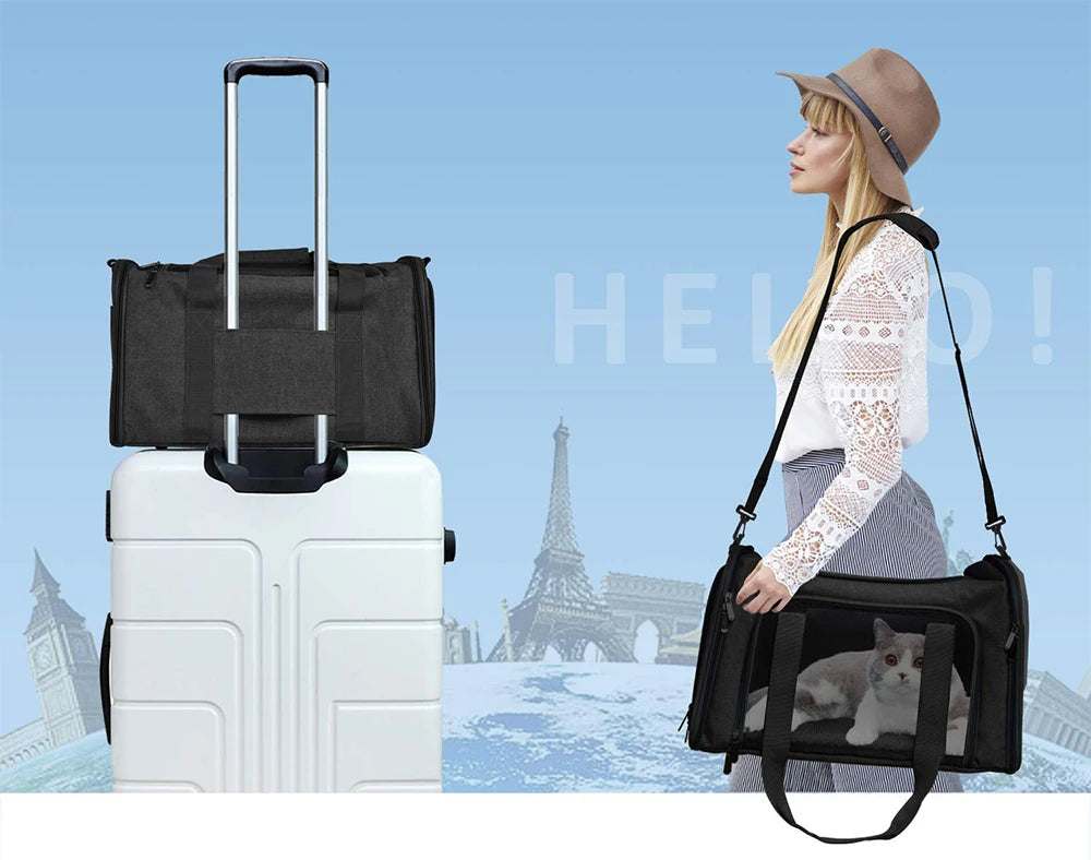Premium Soft-Sided Pet Travel Carrier Bag