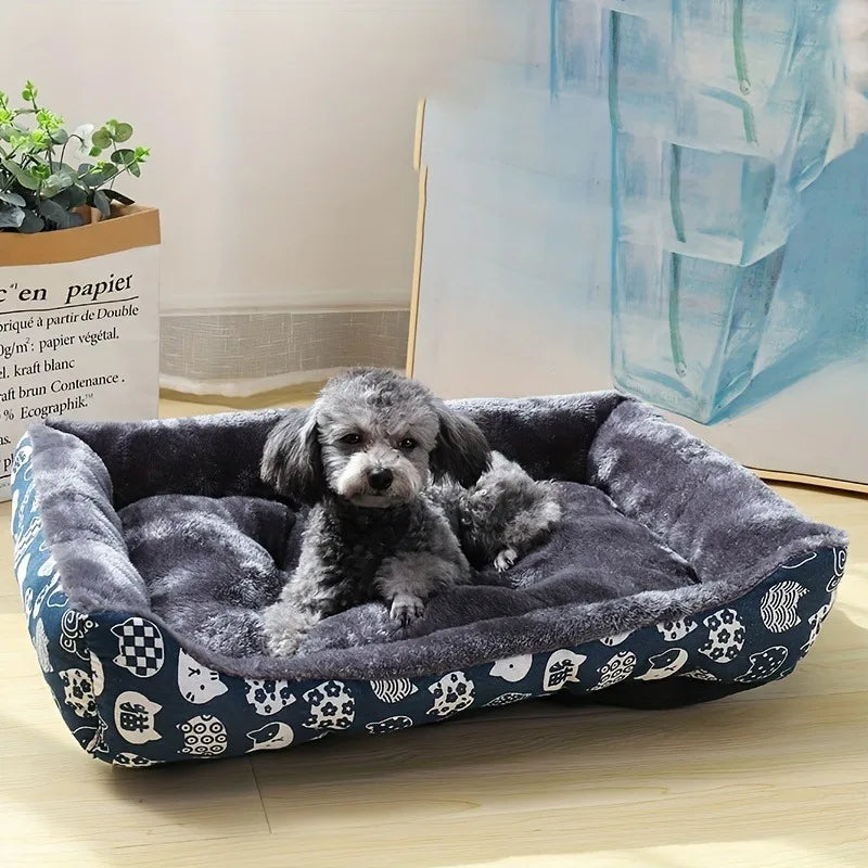 Printed Soft Cushioned Soft Pet Bed
