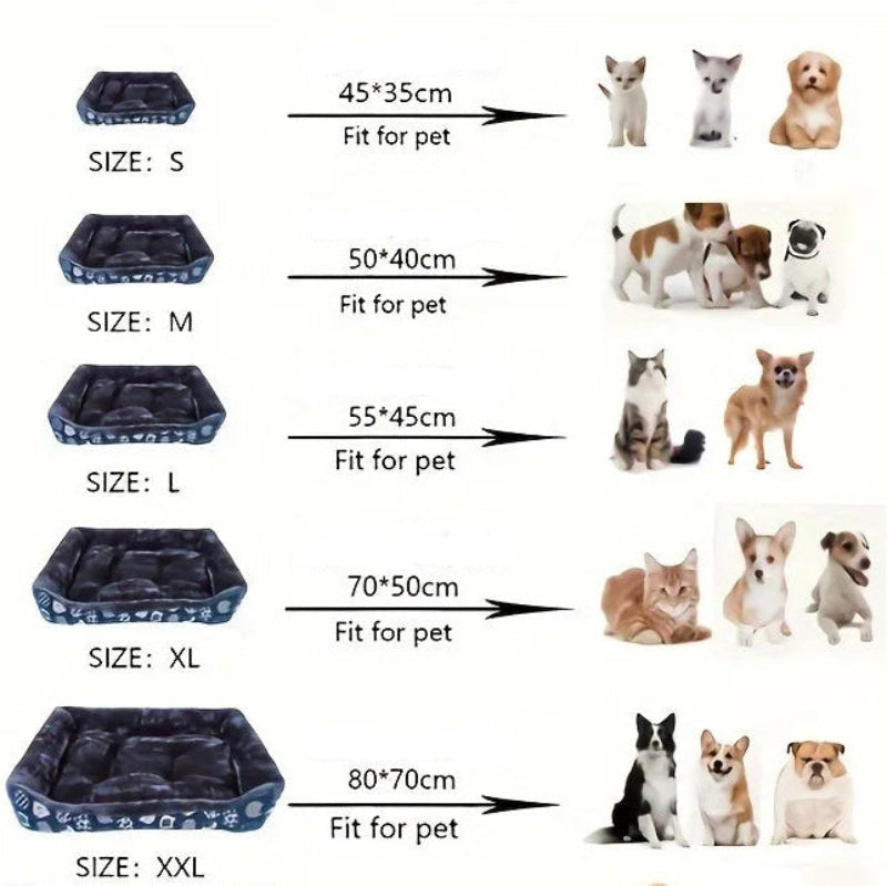 Printed Soft Cushioned Soft Pet Bed