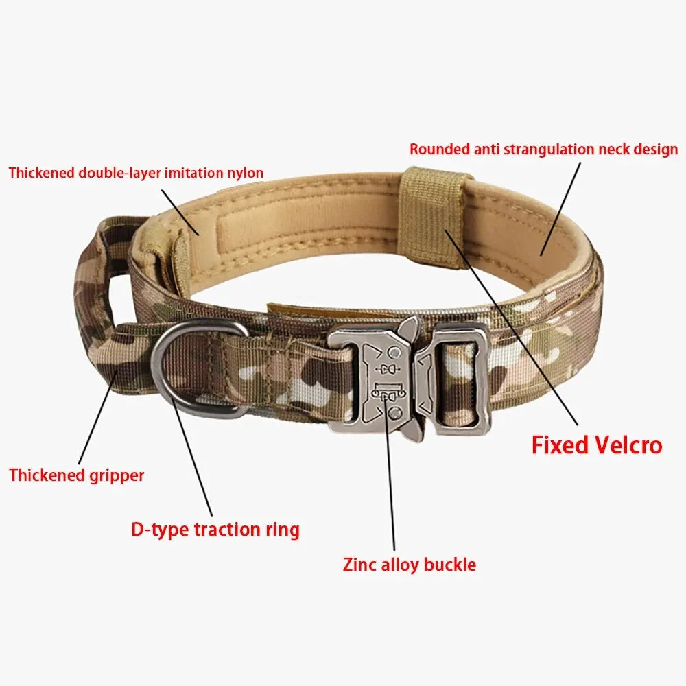 Tactical Metal Buckle Breathable Dog Collar