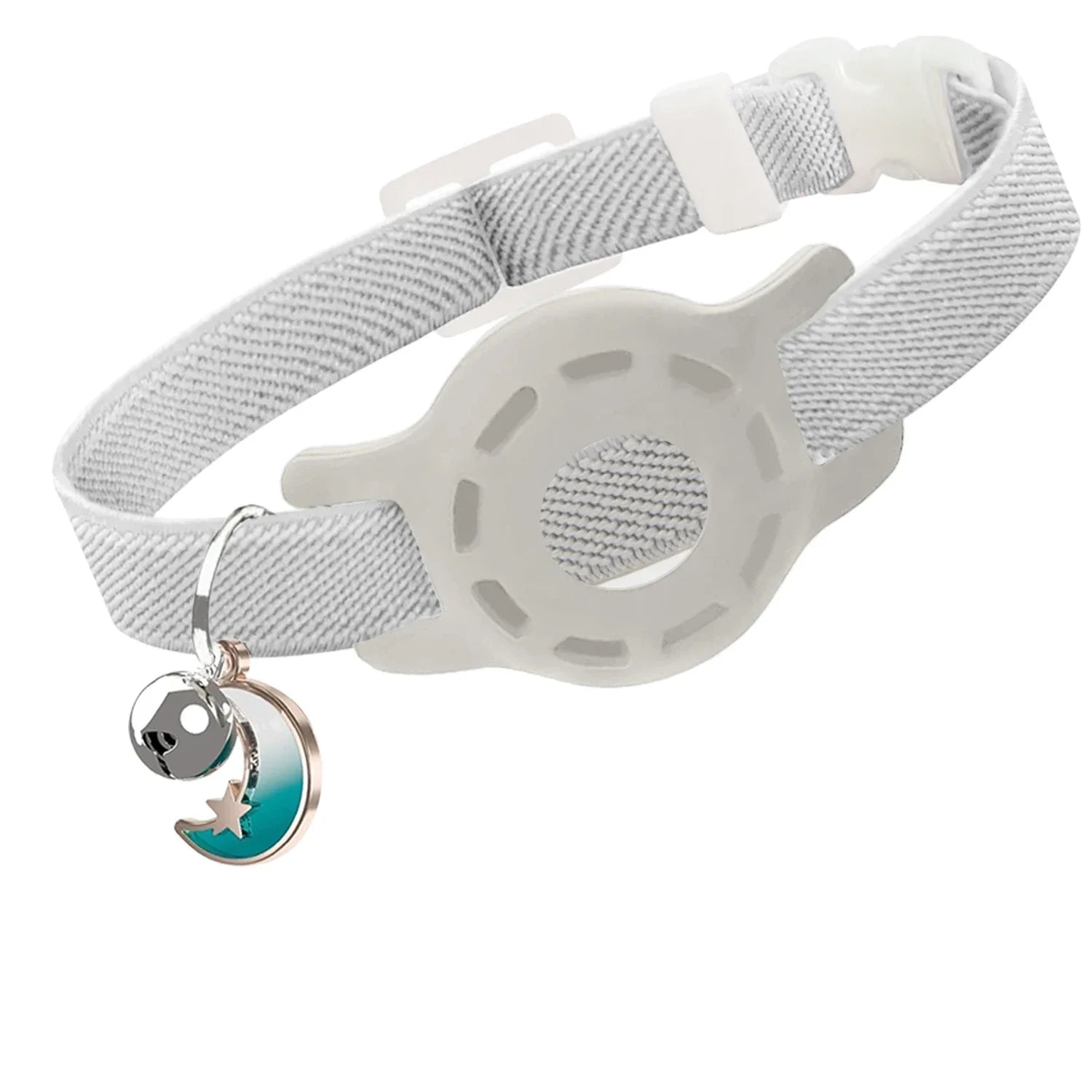 Elastic AirTag Compatible Collar with Bell and Protective Silicone Case