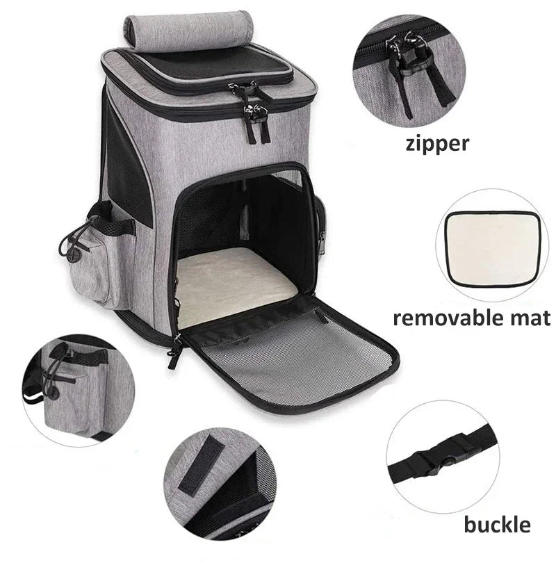 Breathable Foldable Expandable Pet Carrier Backpack