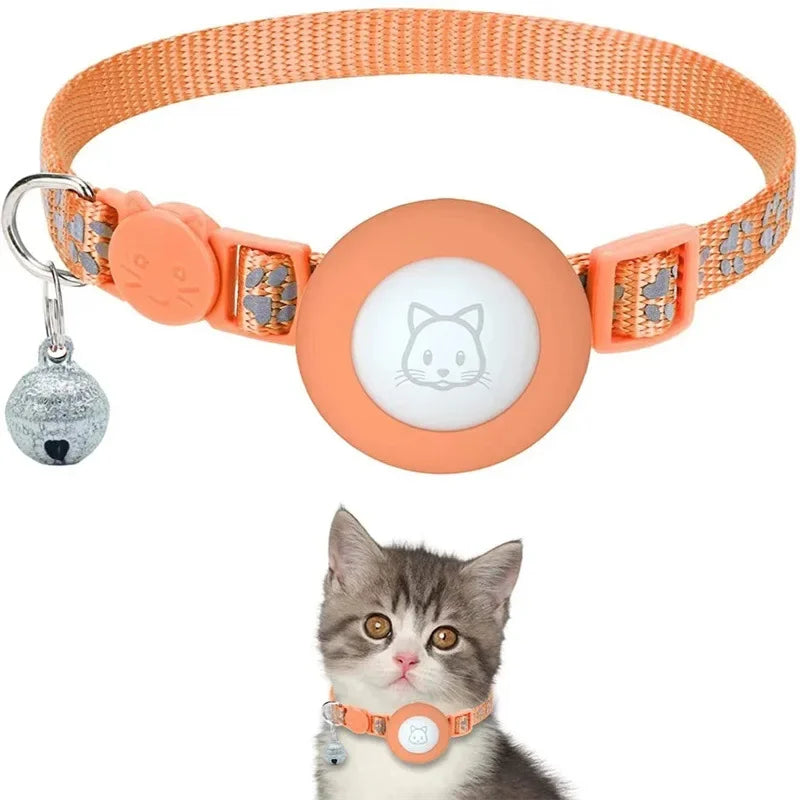 Reflective AirTag Compatible Breakaway Cat Collar with Bell