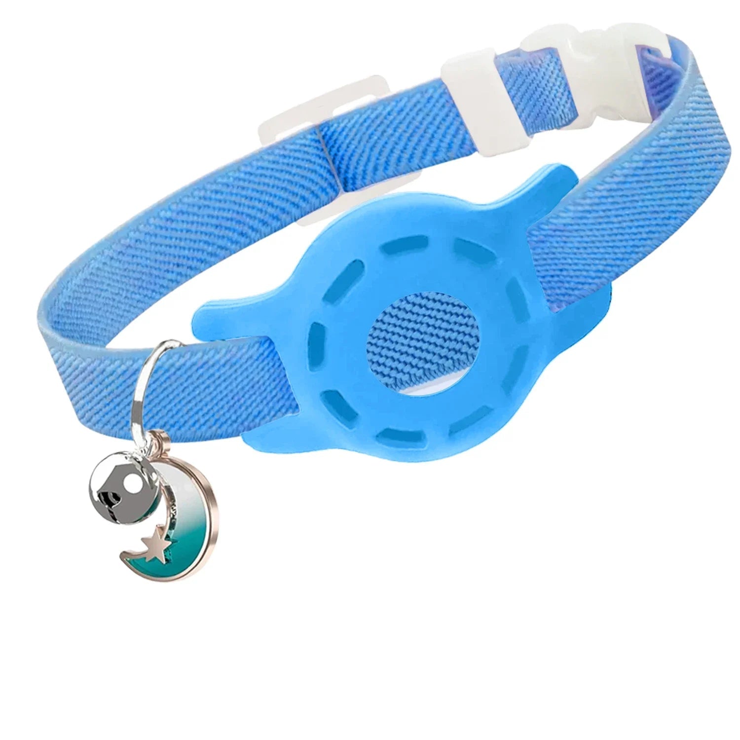 Elastic AirTag Compatible Collar with Bell and Protective Silicone Case