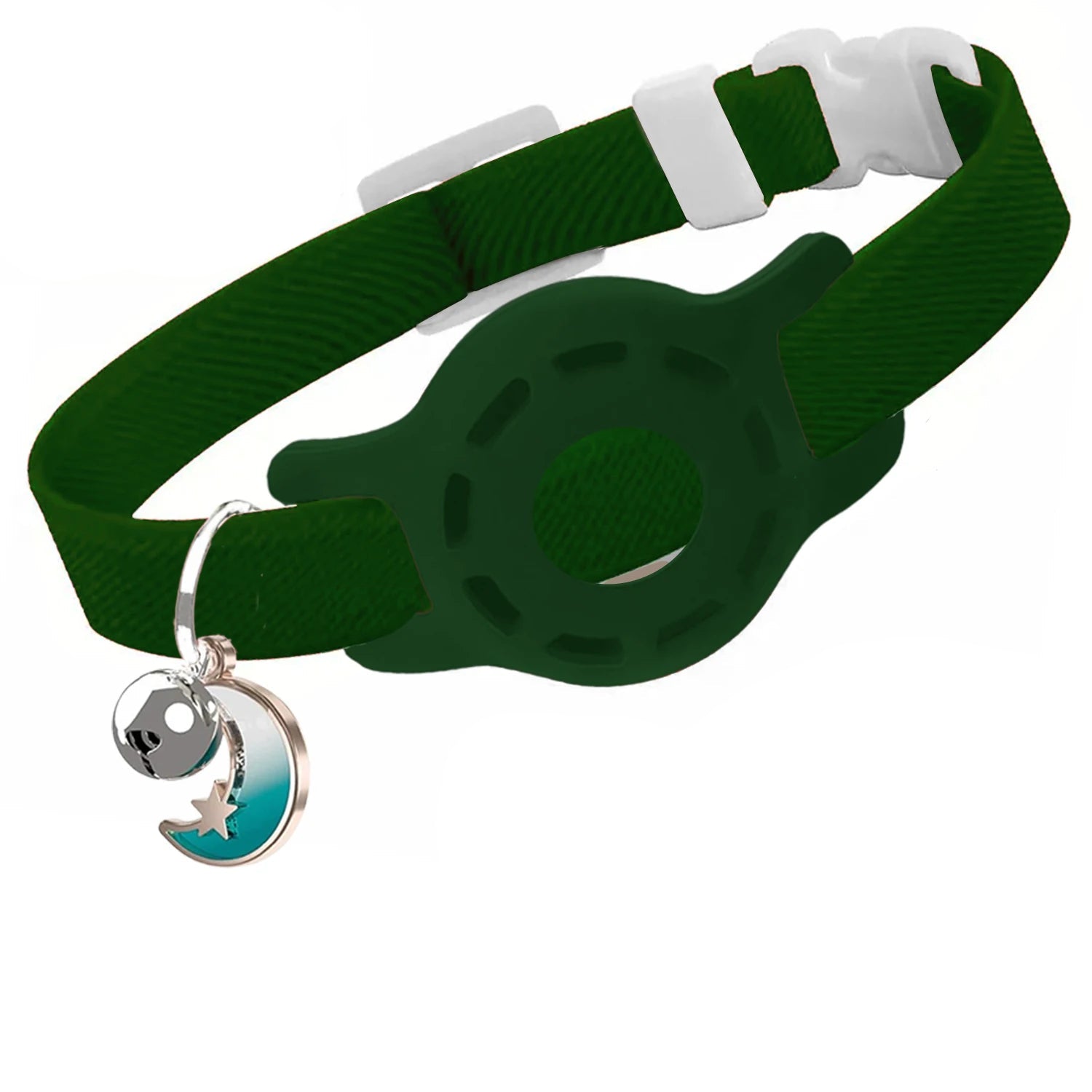 Elastic AirTag Compatible Collar with Bell and Protective Silicone Case