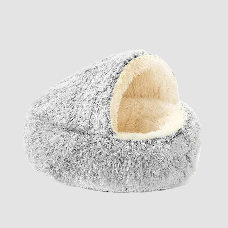 Plush Round Cushioned Pet Bed House Basket