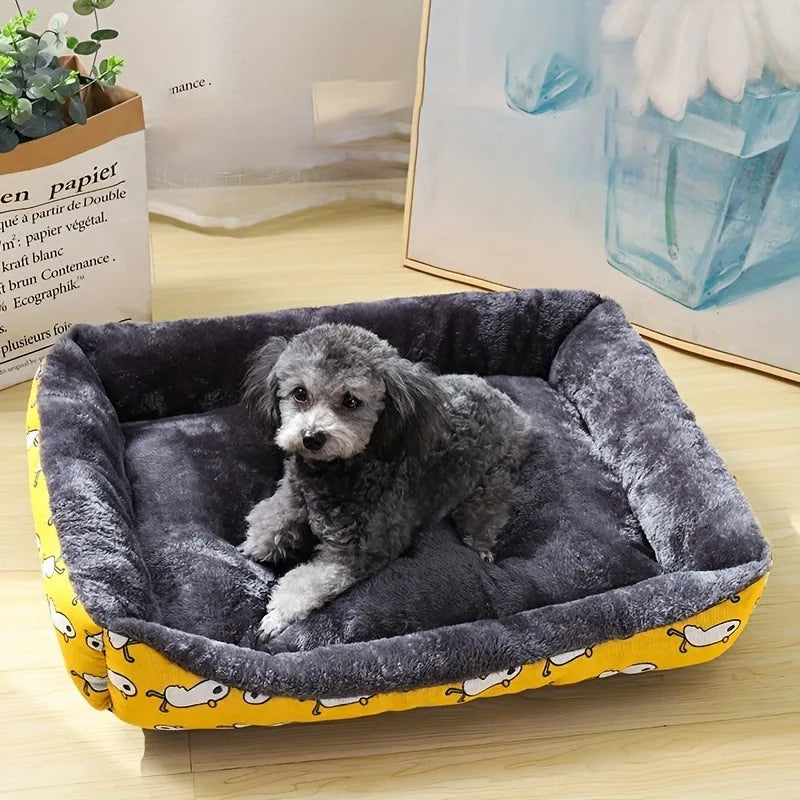 Printed Soft Cushioned Soft Pet Bed