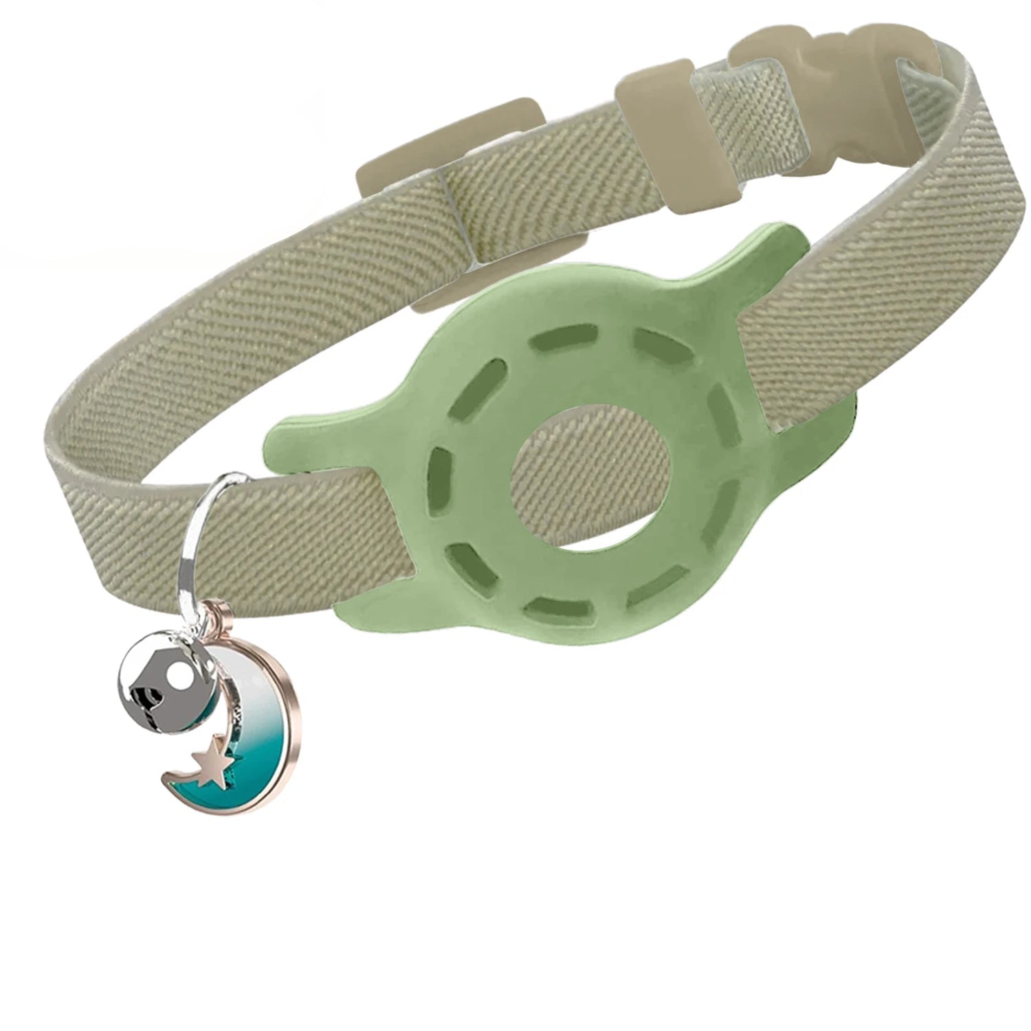 Elastic AirTag Compatible Collar with Bell and Protective Silicone Case