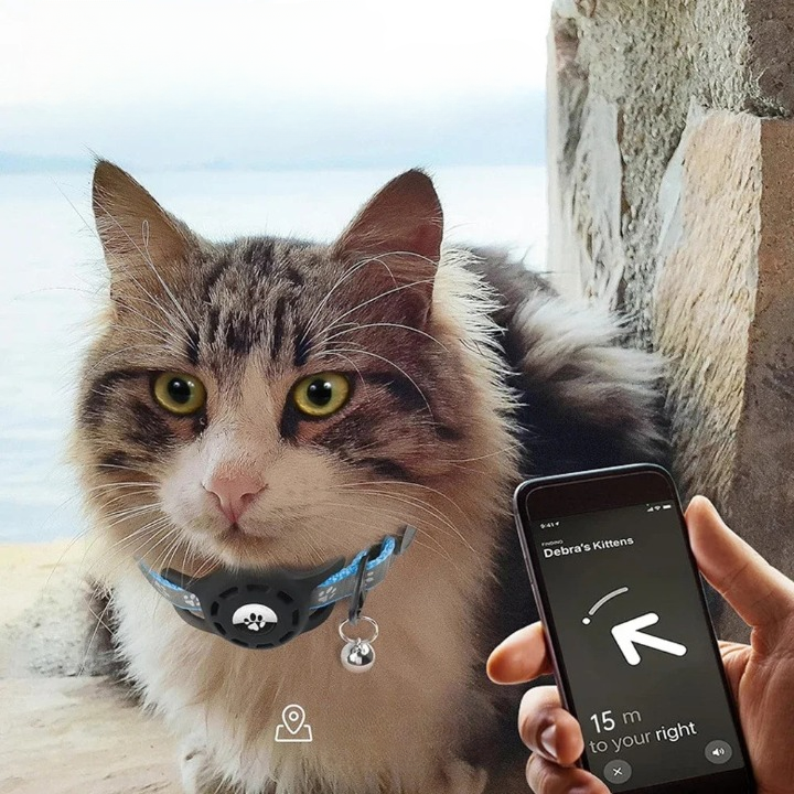 AirTag Compatible Pet Safety Collar with Bell