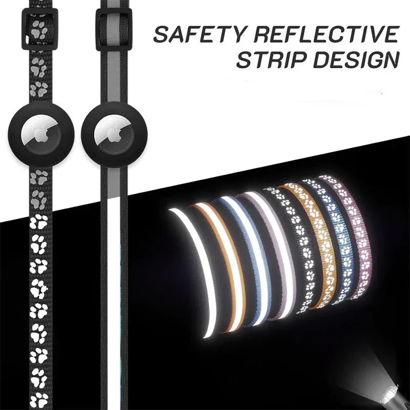 Reflective AirTag Compatible Breakaway Cat Collar with Bell