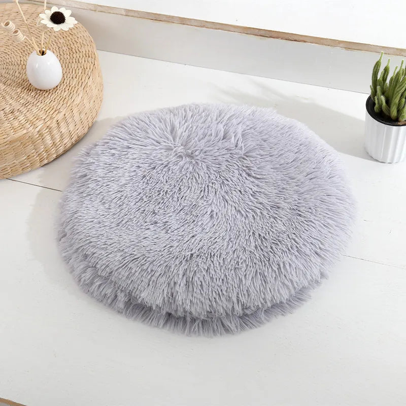 Plush Round Furry Mat Pet Bed Cushion