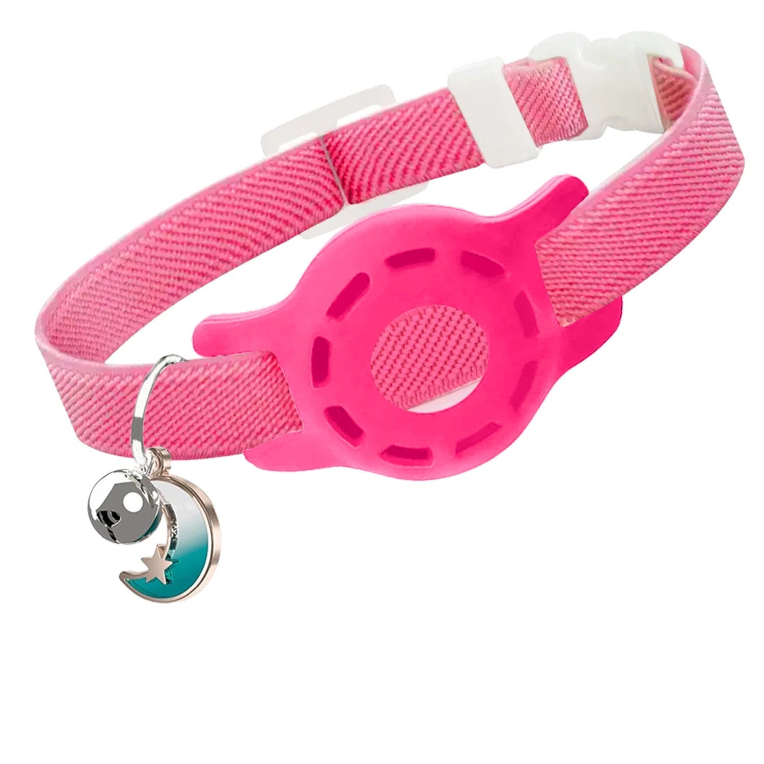 Elastic AirTag Compatible Collar with Bell and Protective Silicone Case