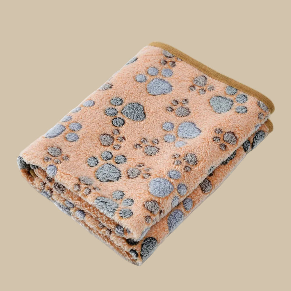 Warm Cozy Thickened Fleece Footprint Pet Blanket