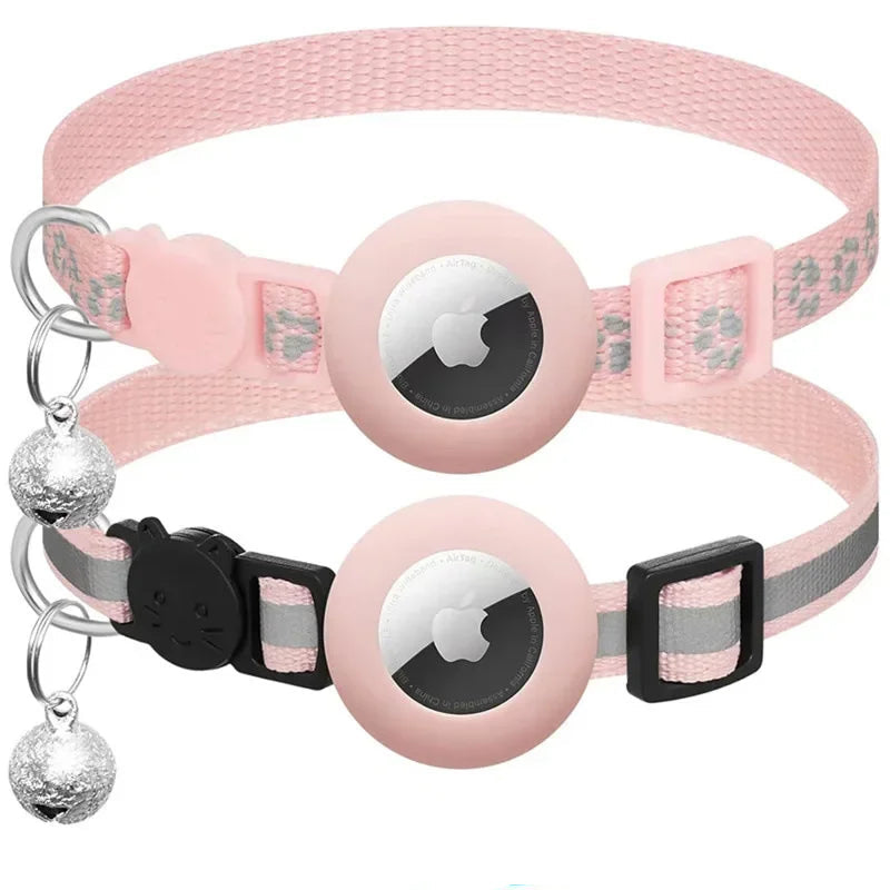 Reflective AirTag Compatible Breakaway Cat Collar with Bell