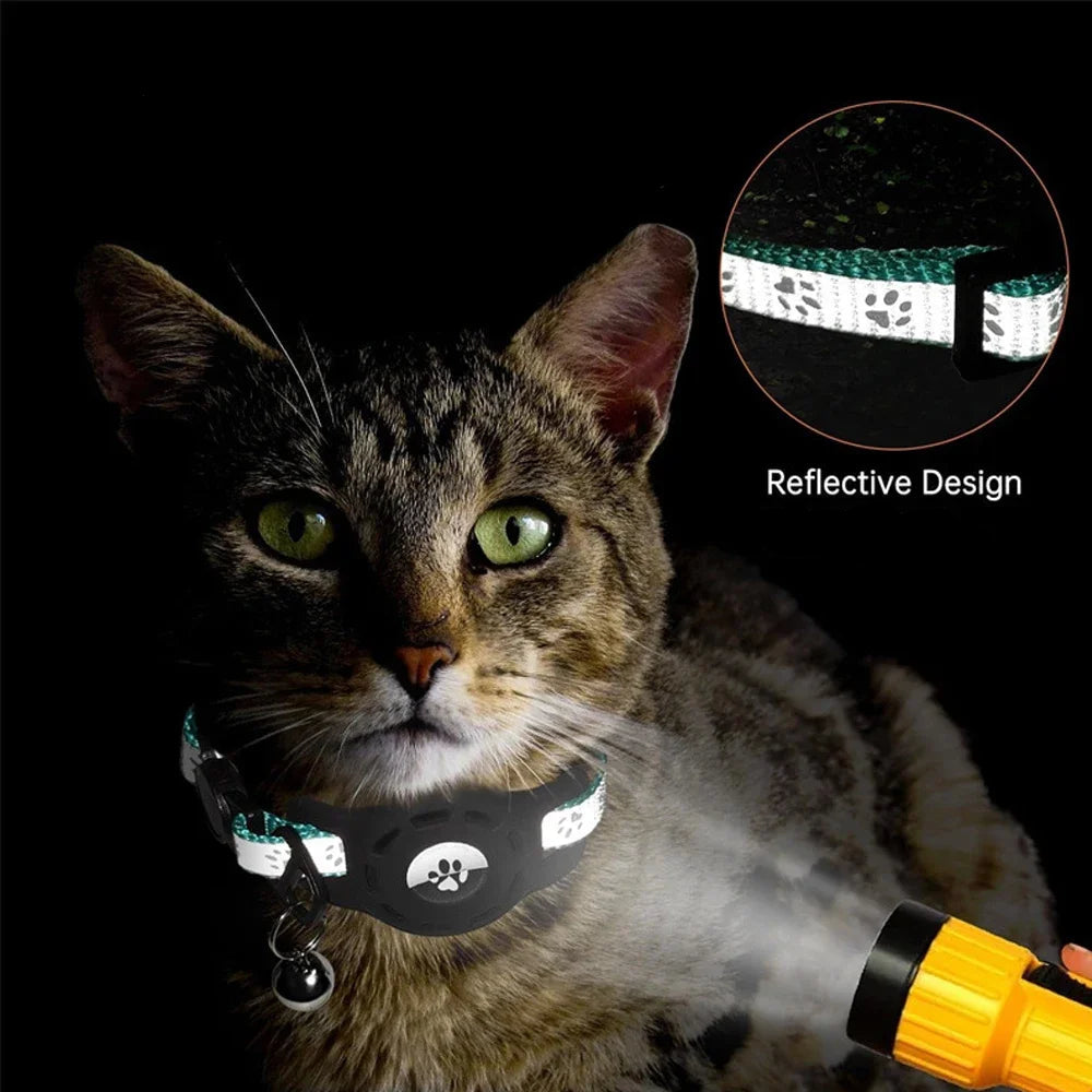 AirTag Compatible Pet Safety Collar with Bell