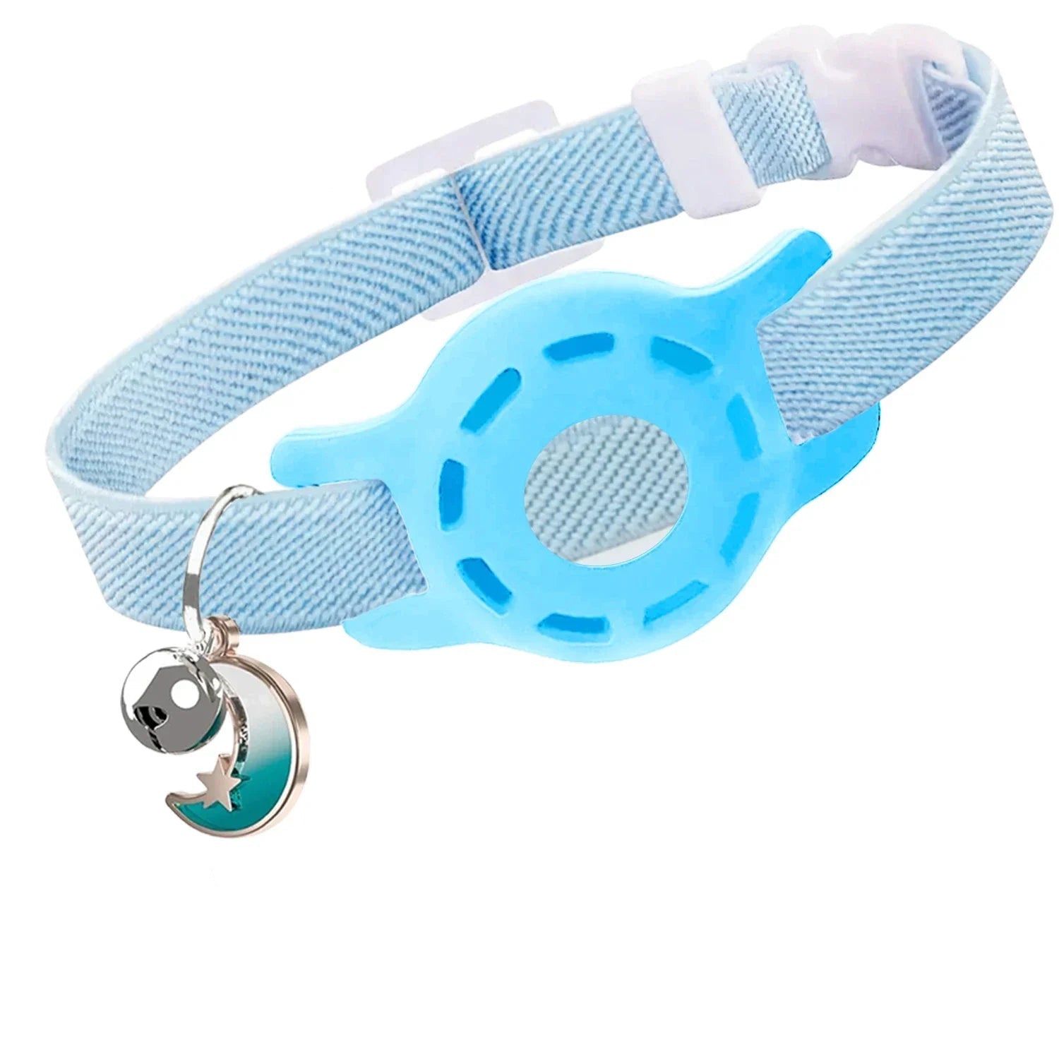 Elastic AirTag Compatible Collar with Bell and Protective Silicone Case