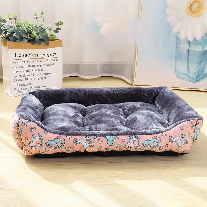 Printed Soft Cushioned Soft Pet Bed