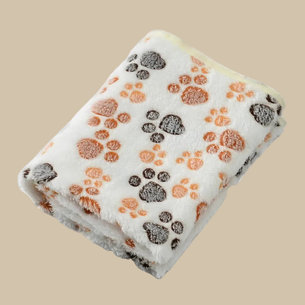 Warm Cozy Thickened Fleece Footprint Pet Blanket