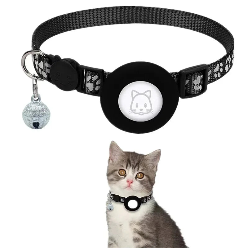 Reflective AirTag Compatible Breakaway Cat Collar with Bell