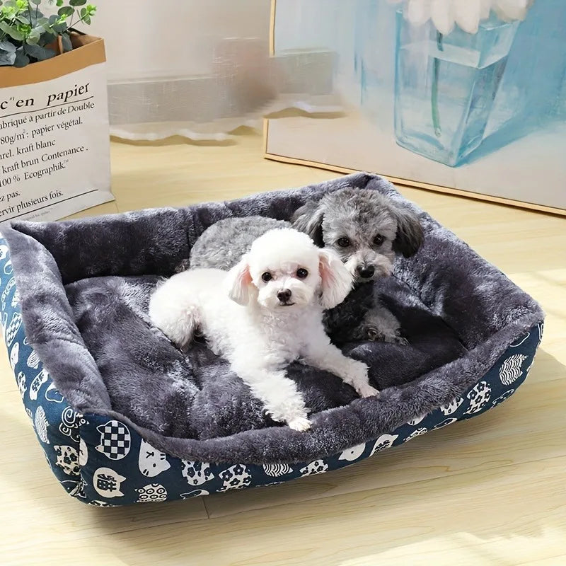 Printed Soft Cushioned Soft Pet Bed