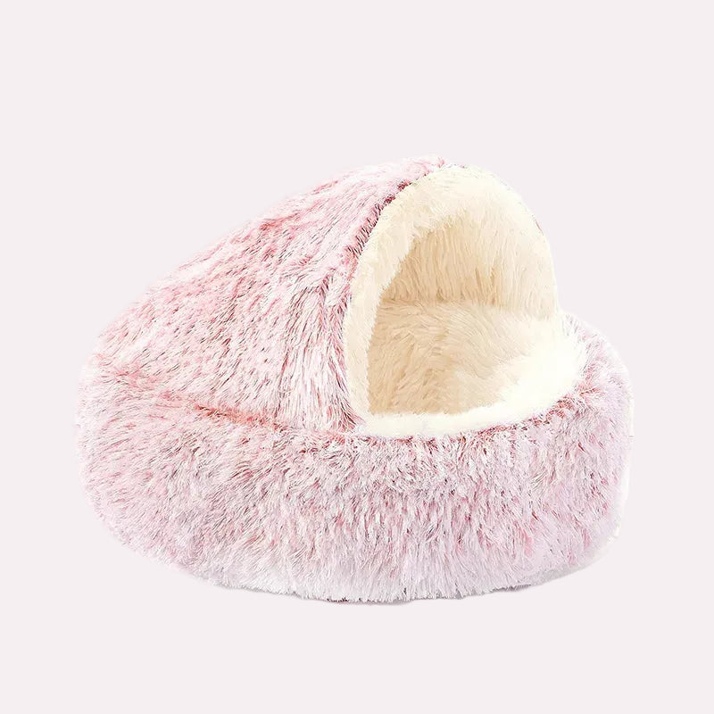 Plush Round Cushioned Pet Bed House Basket