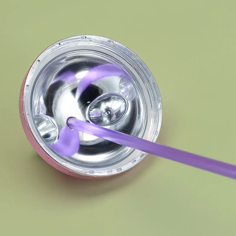 Glittery Creative Cat Ear Straw Cup with Electroplated Lid