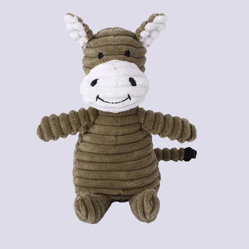 Corduroy Plush Squeaky Animal Dog Toy