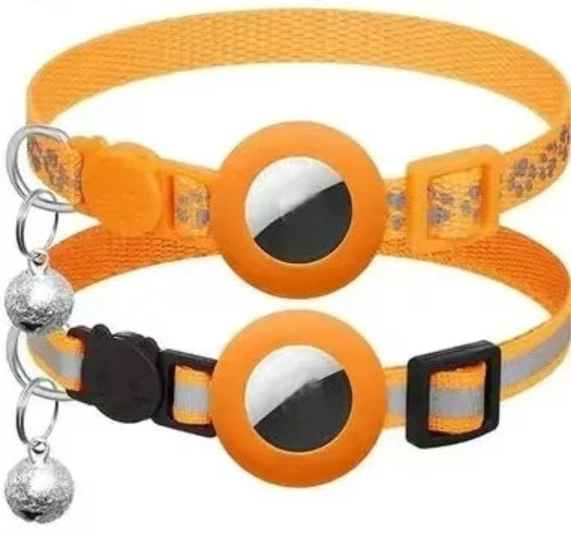 Reflective AirTag Compatible Breakaway Cat Collar with Bell