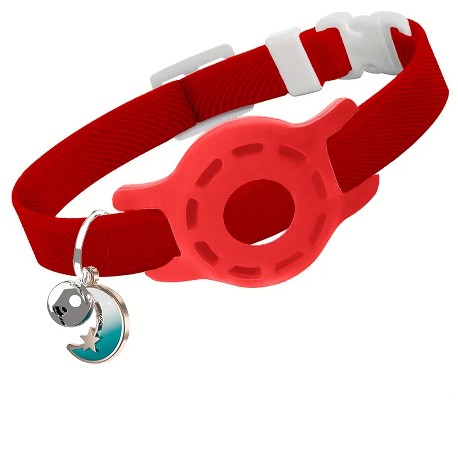 Elastic AirTag Compatible Collar with Bell and Protective Silicone Case