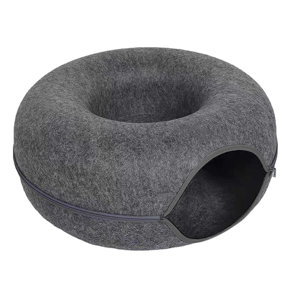 Felt Donut Tunnel Cat Bed with Breather Hole