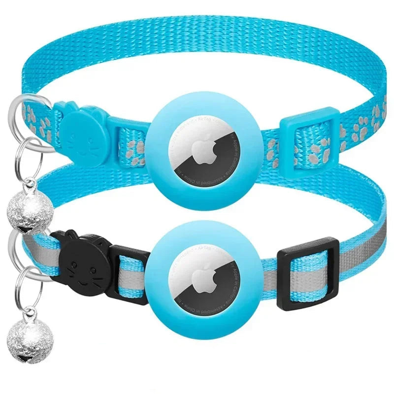 Reflective AirTag Compatible Breakaway Cat Collar with Bell