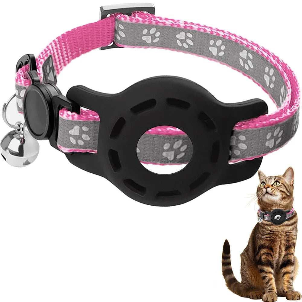 AirTag Compatible Pet Safety Collar with Bell