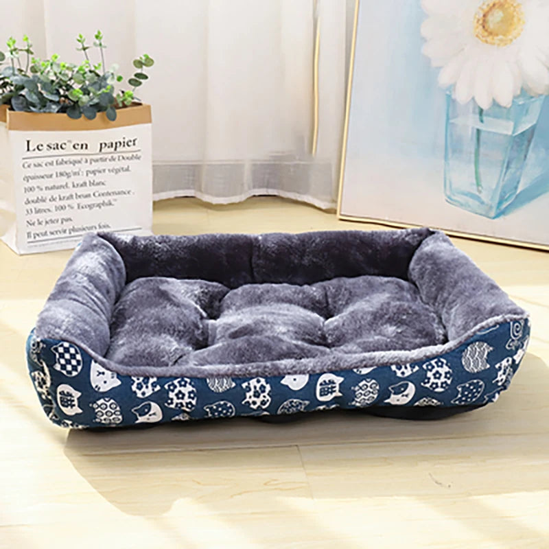 Printed Soft Cushioned Soft Pet Bed