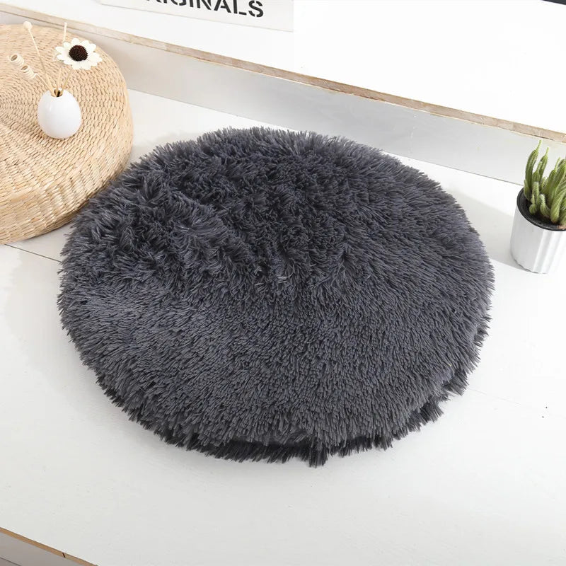 Plush Round Furry Mat Pet Bed Cushion
