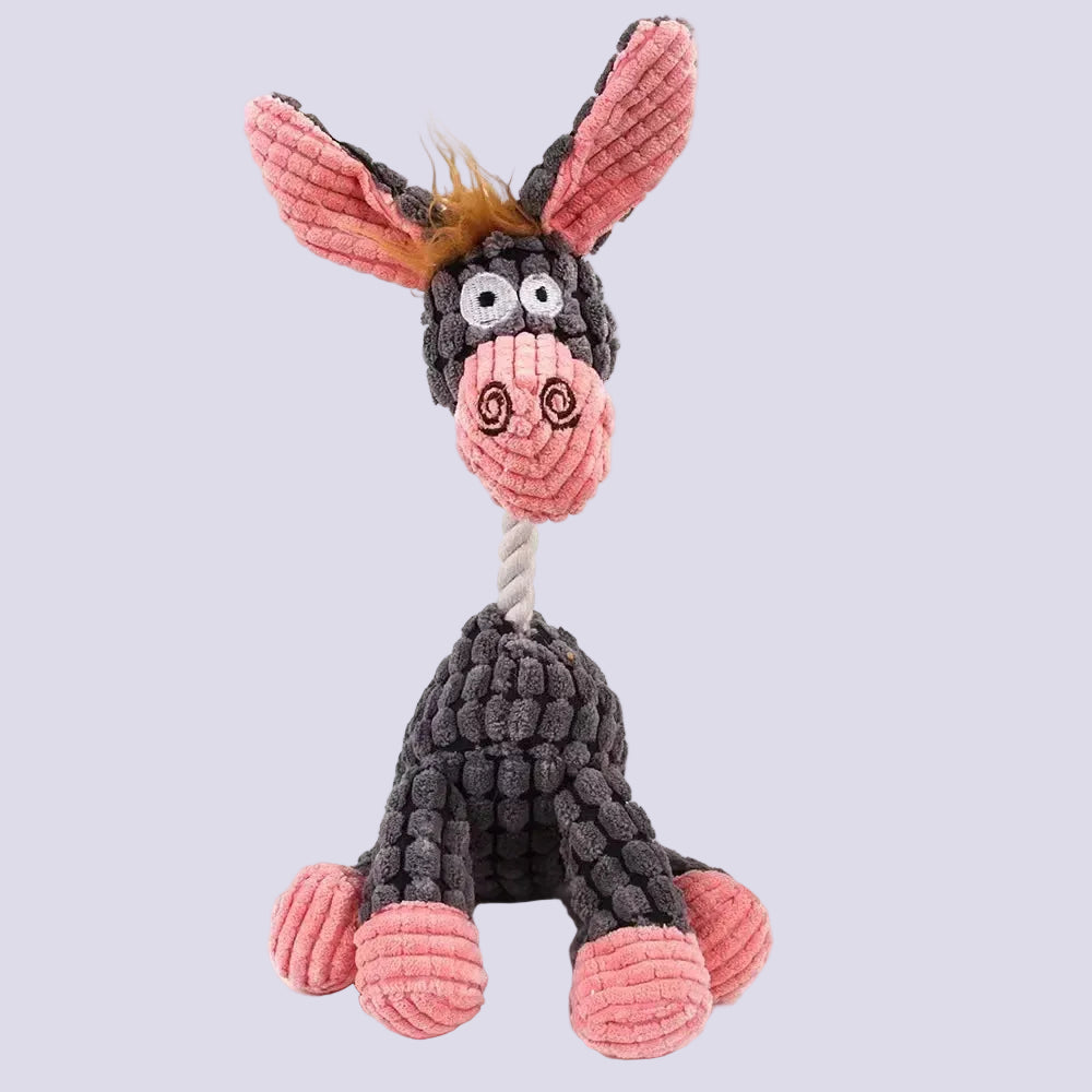 Corduroy Plush Squeaky Animal Dog Toy