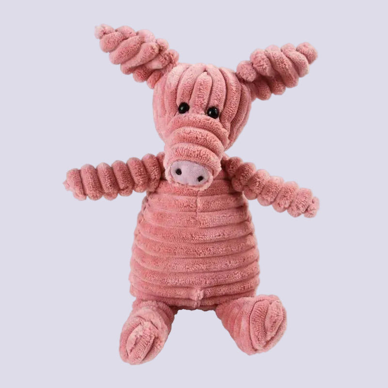 Corduroy Plush Squeaky Animal Dog Toy