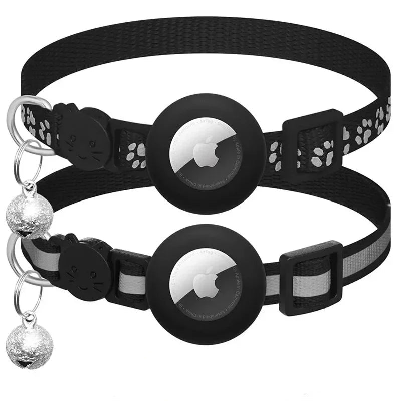Reflective AirTag Compatible Breakaway Cat Collar with Bell
