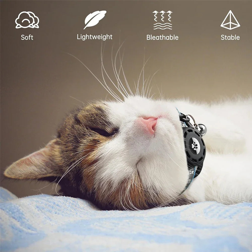 AirTag Compatible Pet Safety Collar with Bell