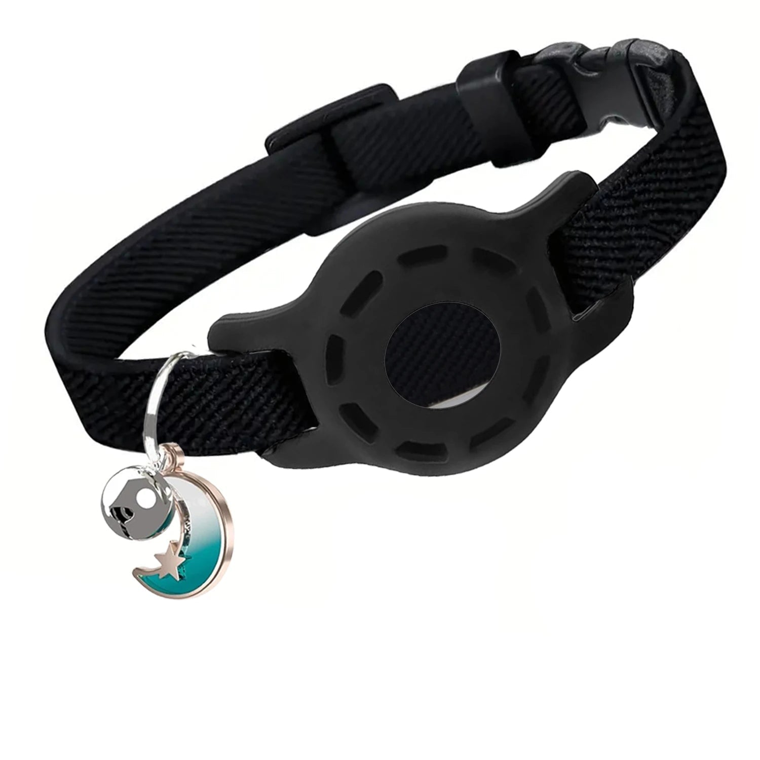 Elastic AirTag Compatible Collar with Bell and Protective Silicone Case