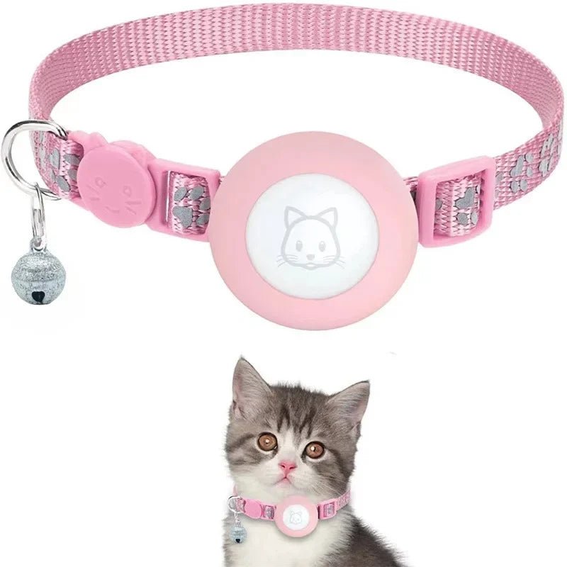 Reflective AirTag Compatible Breakaway Cat Collar with Bell