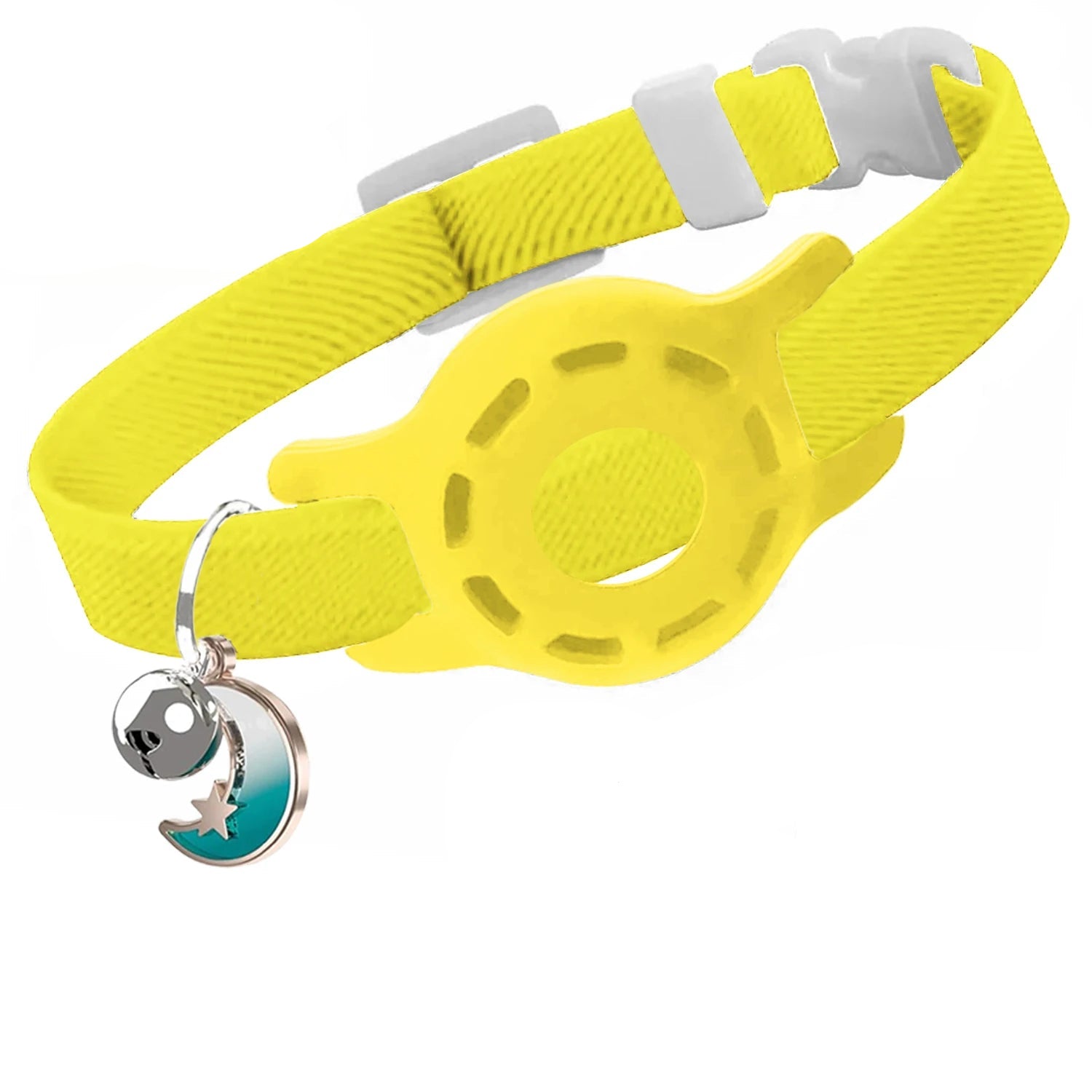 Elastic AirTag Compatible Collar with Bell and Protective Silicone Case