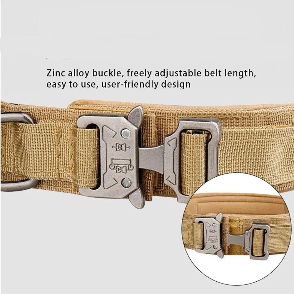 Tactical Metal Buckle Breathable Dog Collar