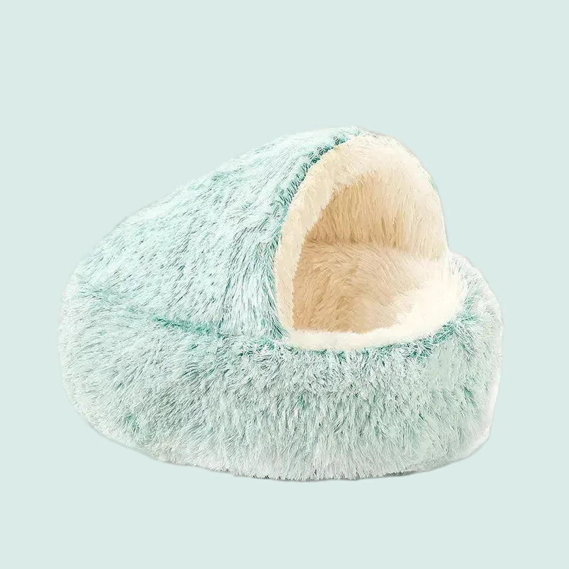 Plush Round Cushioned Pet Bed House Basket