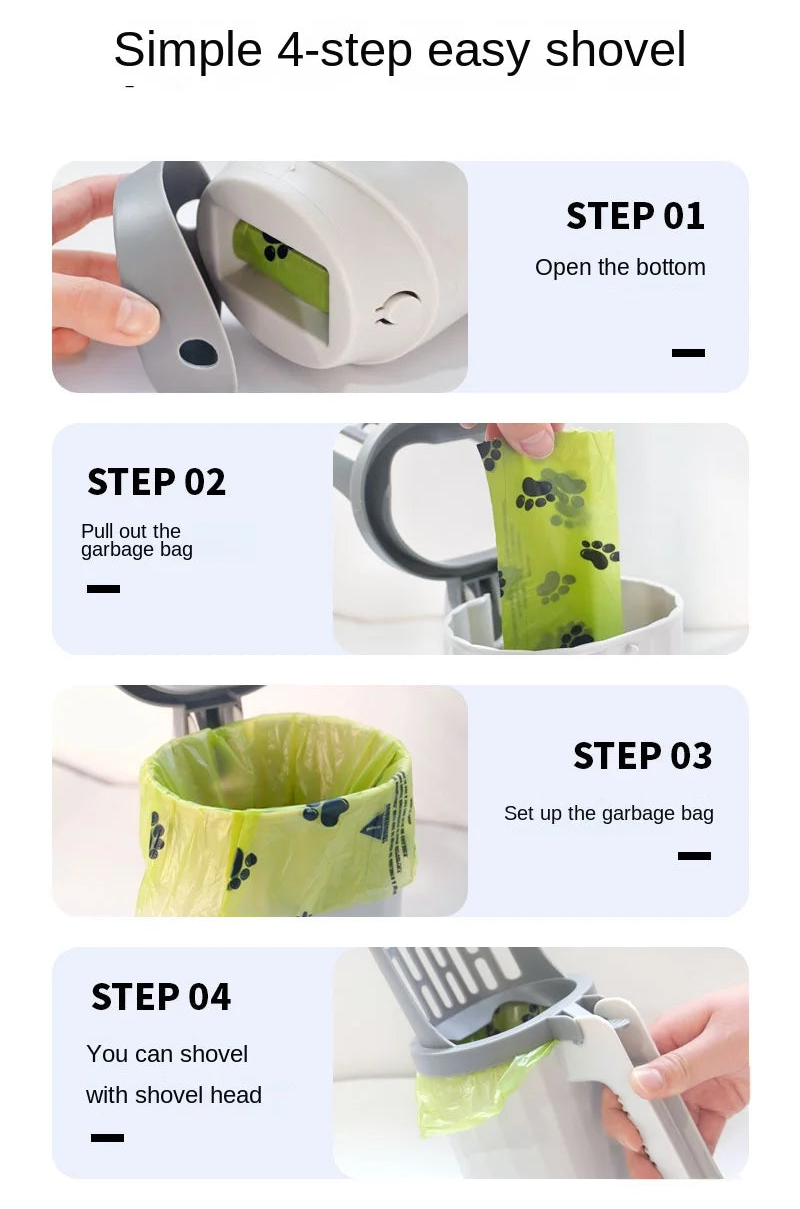 Self-Cleaning Cat Litter Scoop with Waste Bin And Refill Bags