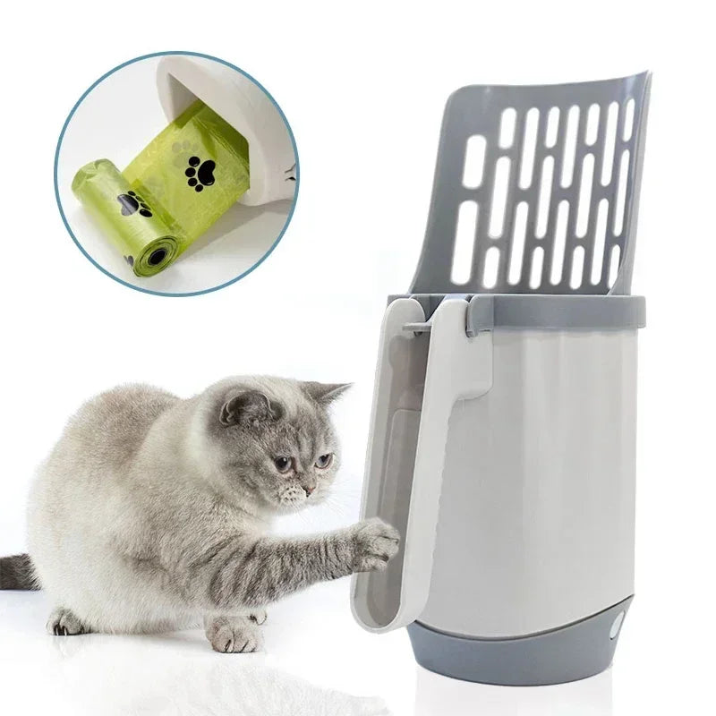 Self-Cleaning Cat Litter Scoop with Waste Bin And Refill Bags