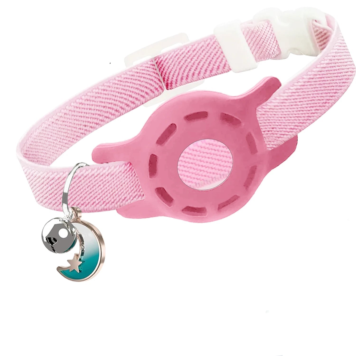 Elastic AirTag Compatible Collar with Bell and Protective Silicone Case