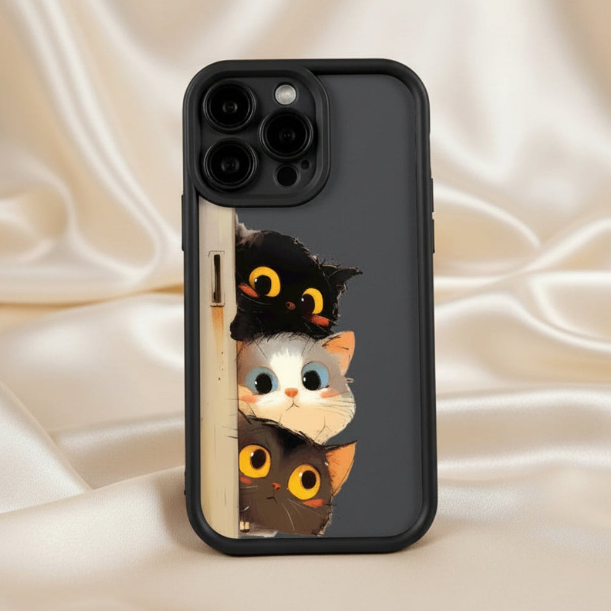 Shockproof Cartoon Cat Silicone Cover for iPhone